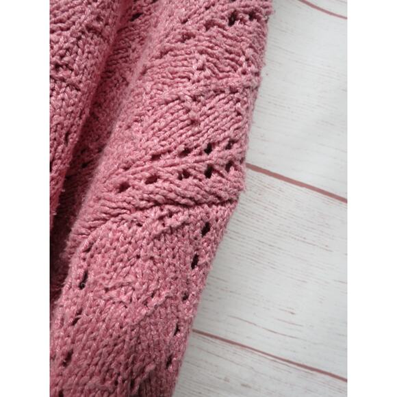 Sostanza Size Large 80% Silk Pink V-Neck Sweater - Picture 4 of 9